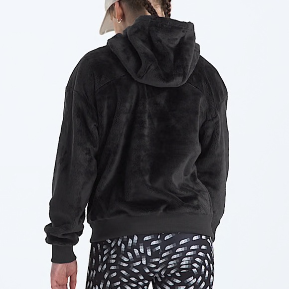 North face kids full zip black fuzzy fleece jacket sz 10/12 - Picture 6 of 6